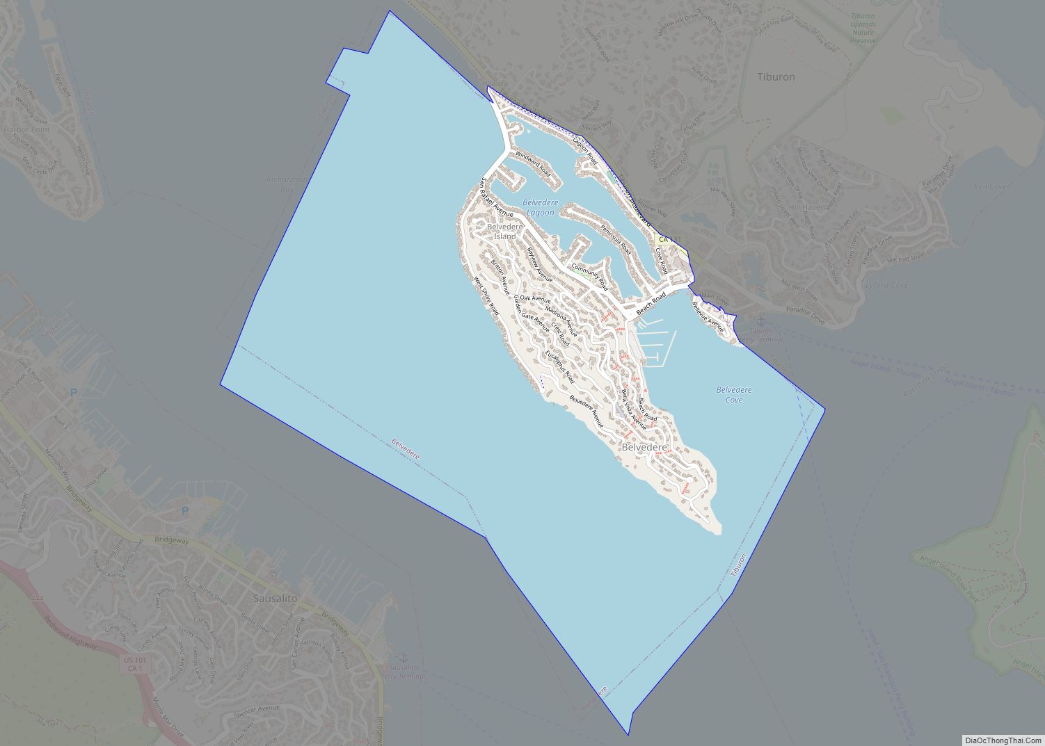 Map of Belvedere city