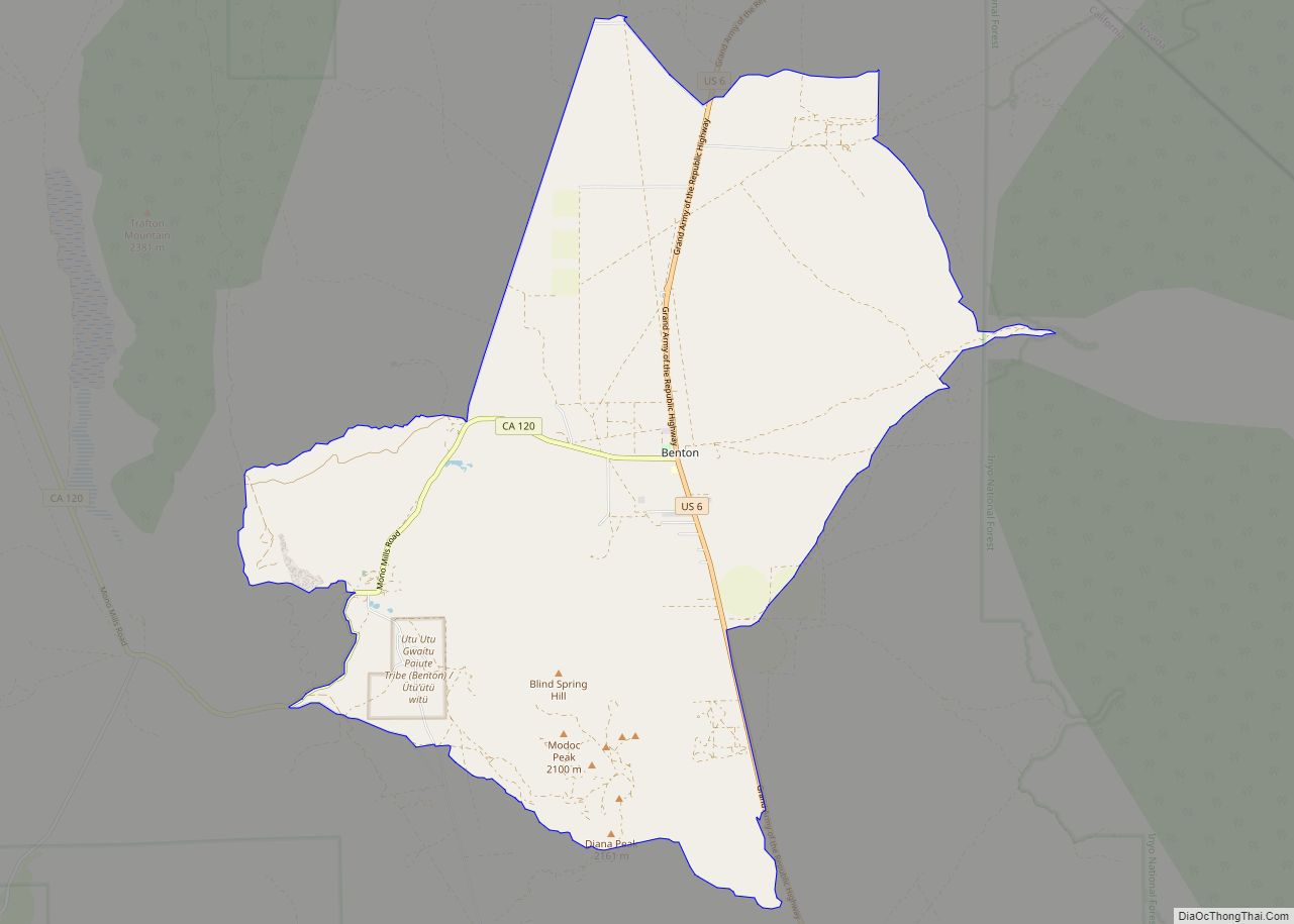 Map of Benton CDP, California