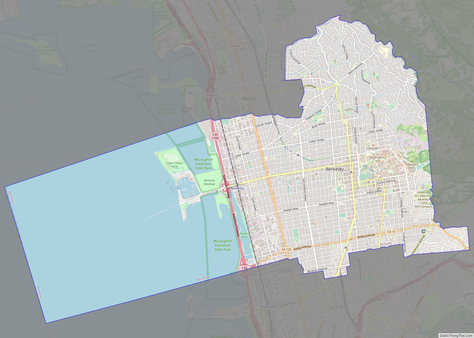 Map of Berkeley city