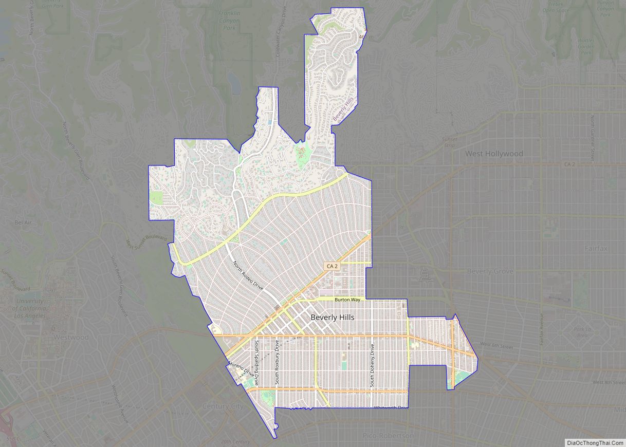 Map of Beverly Hills city
