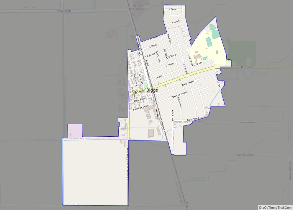Map of Biggs city