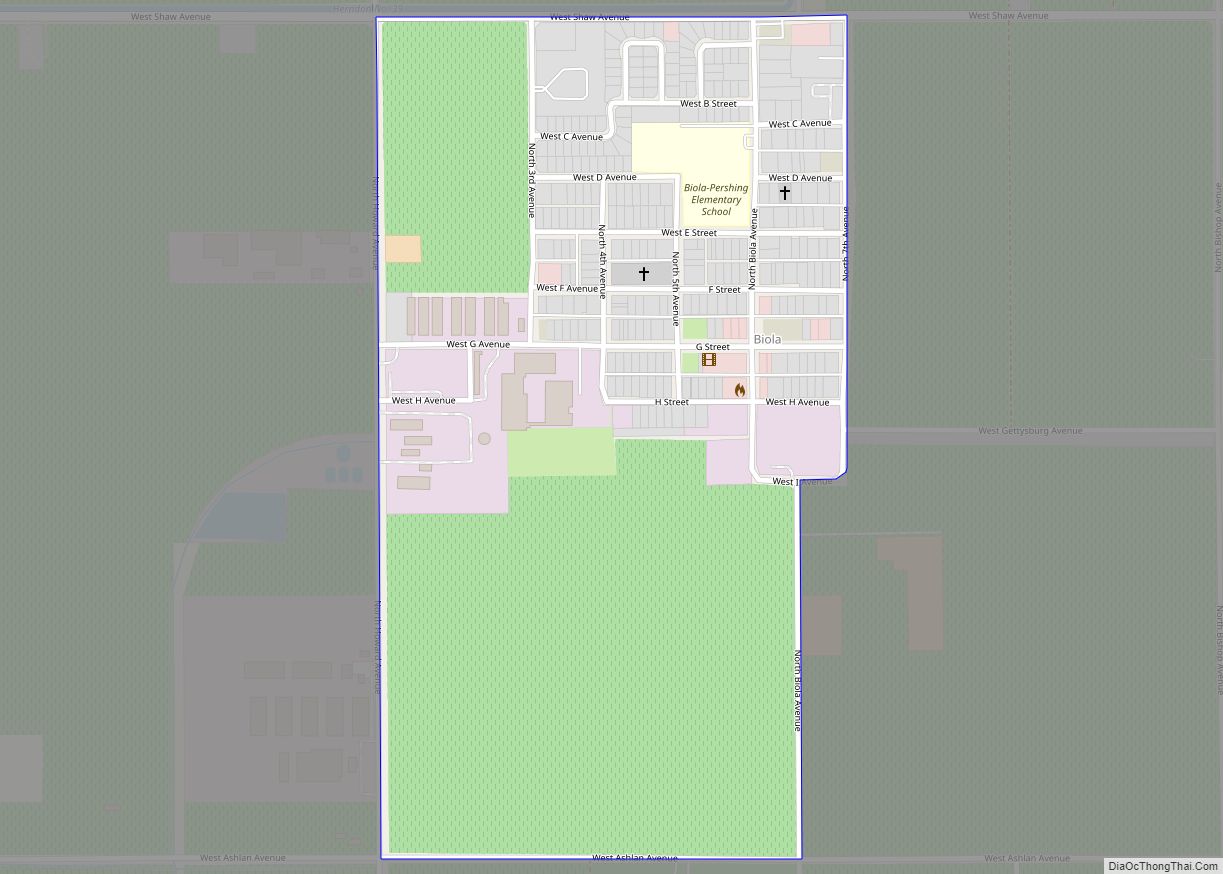 Map of Biola CDP