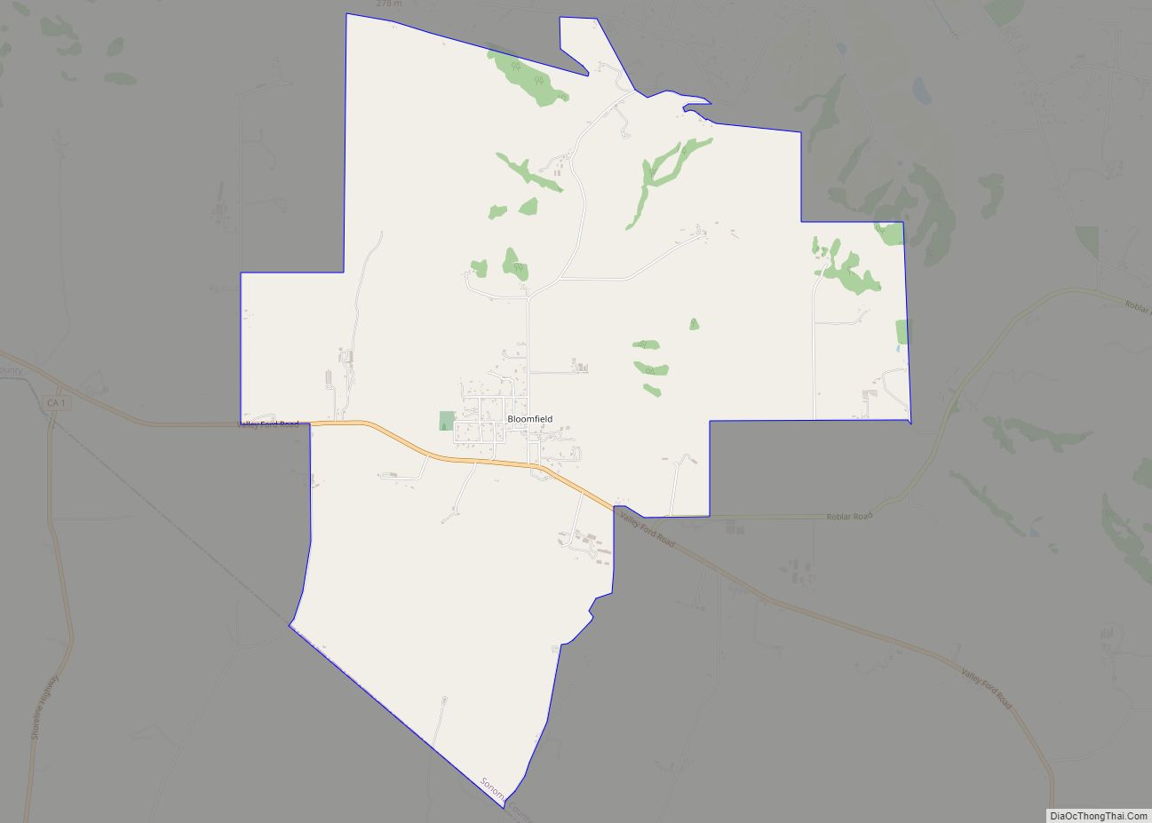 Map of Bloomfield CDP