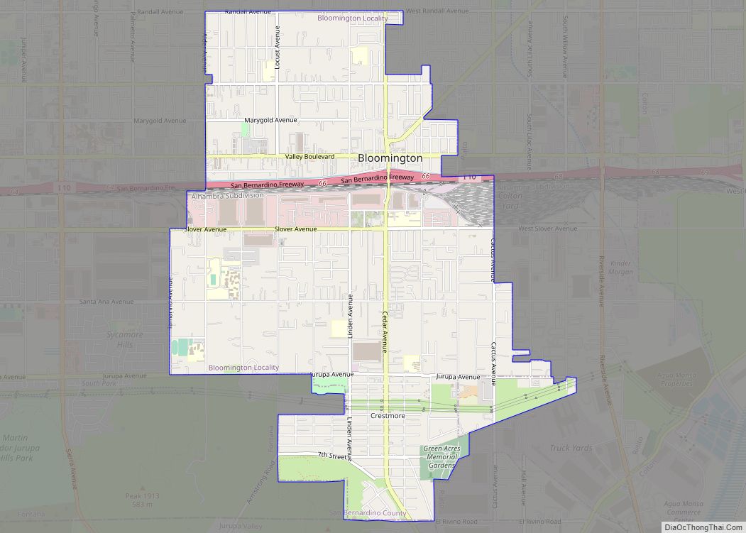 Map of Bloomington city