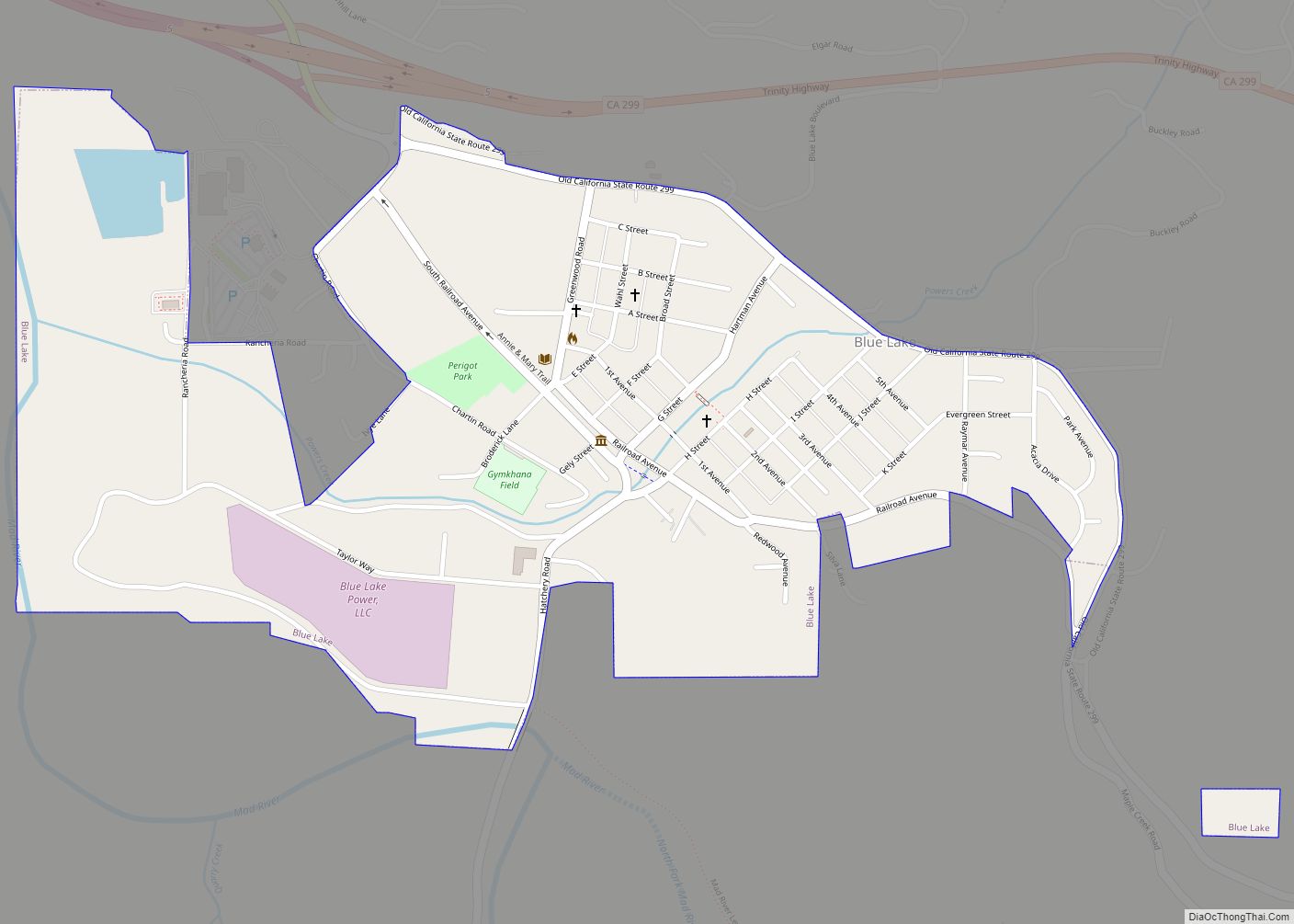 Map of Blue Lake city