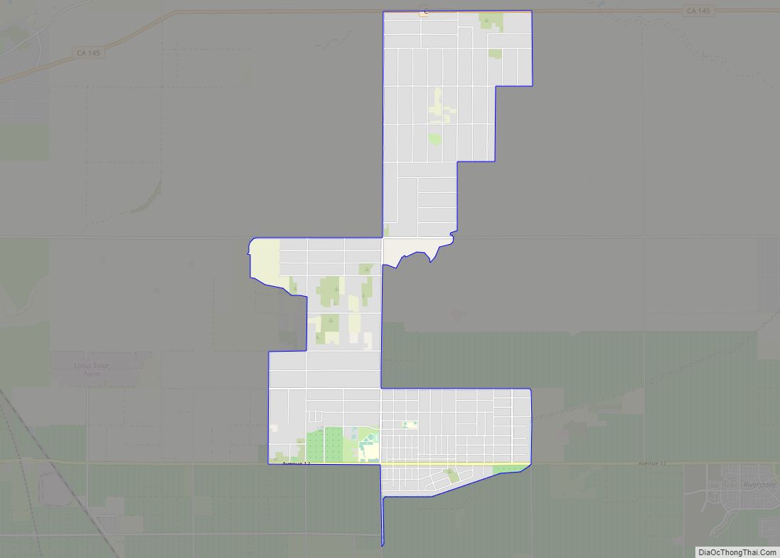 Map of Bonadelle Ranchos-Madera Ranchos CDP