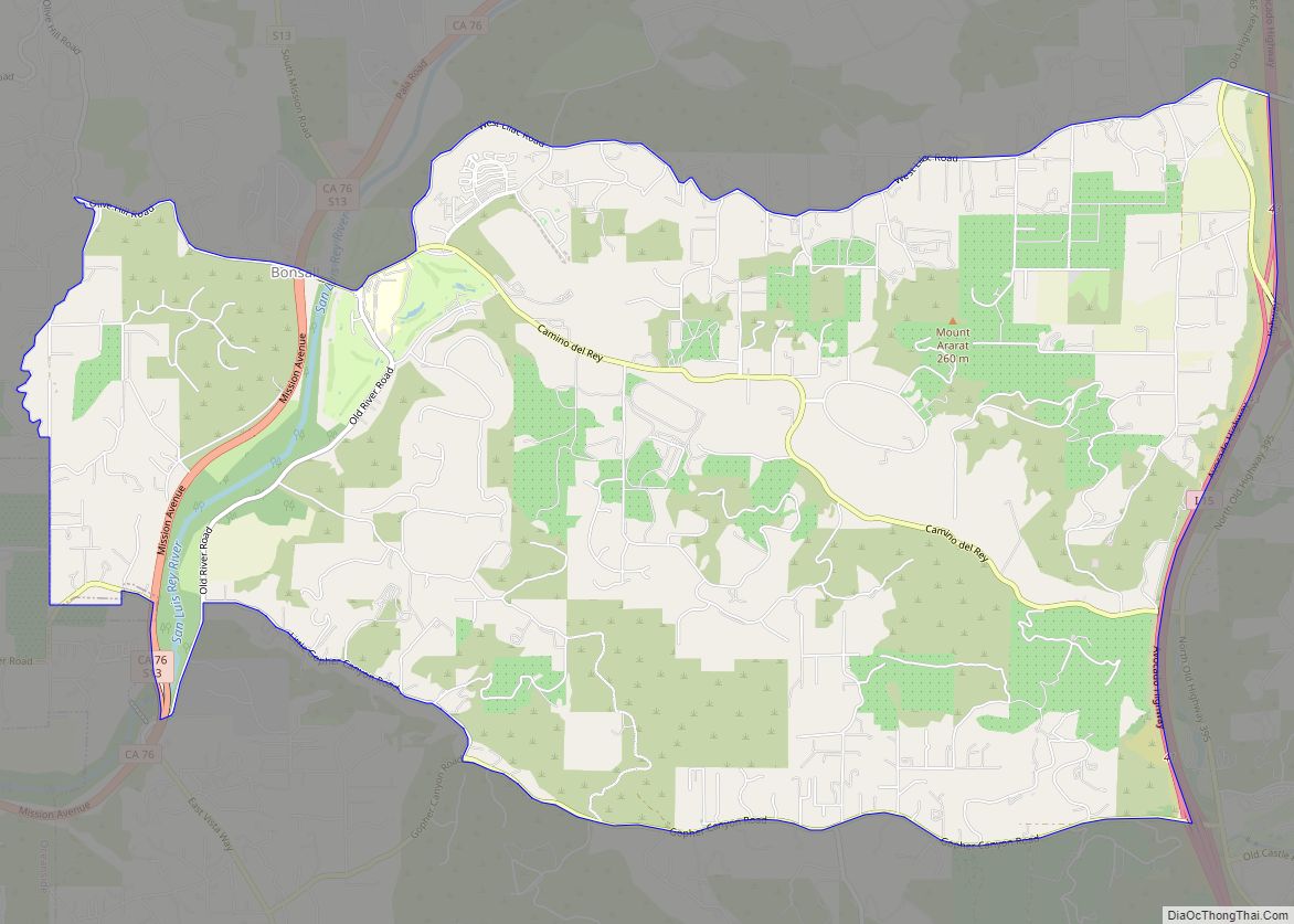 Map of Bonsall CDP