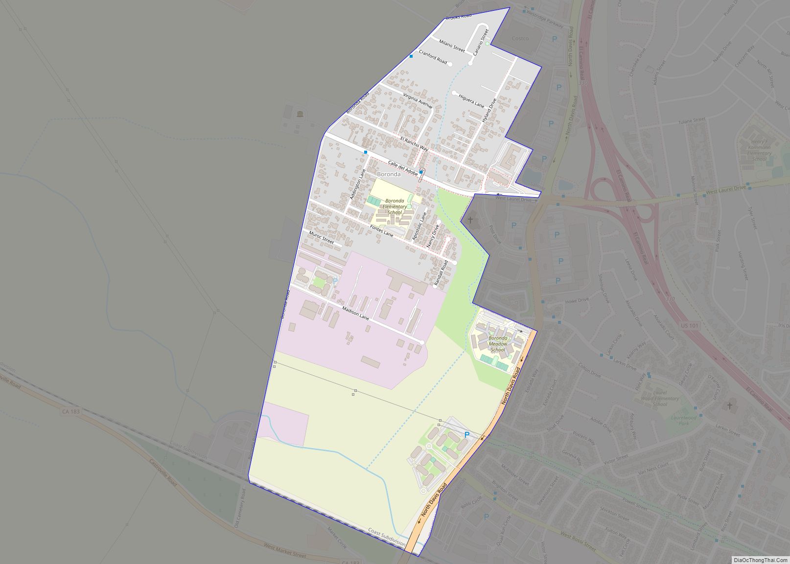 Map of Boronda CDP