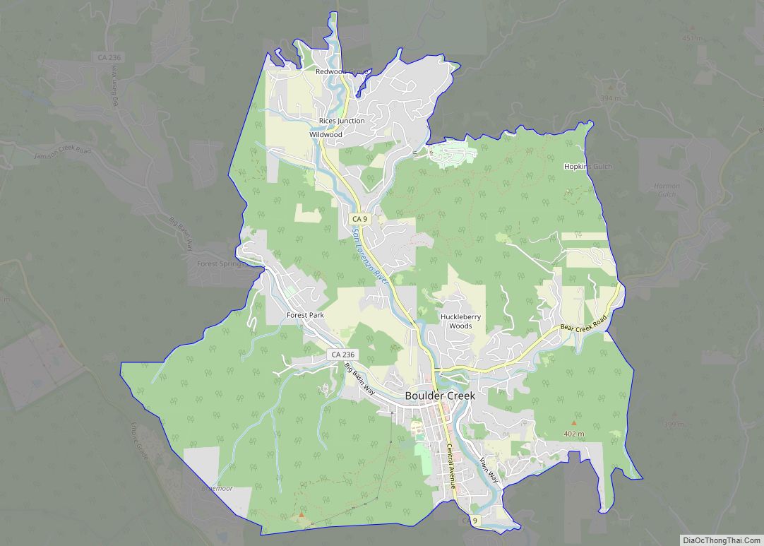 Map of Boulder Creek CDP