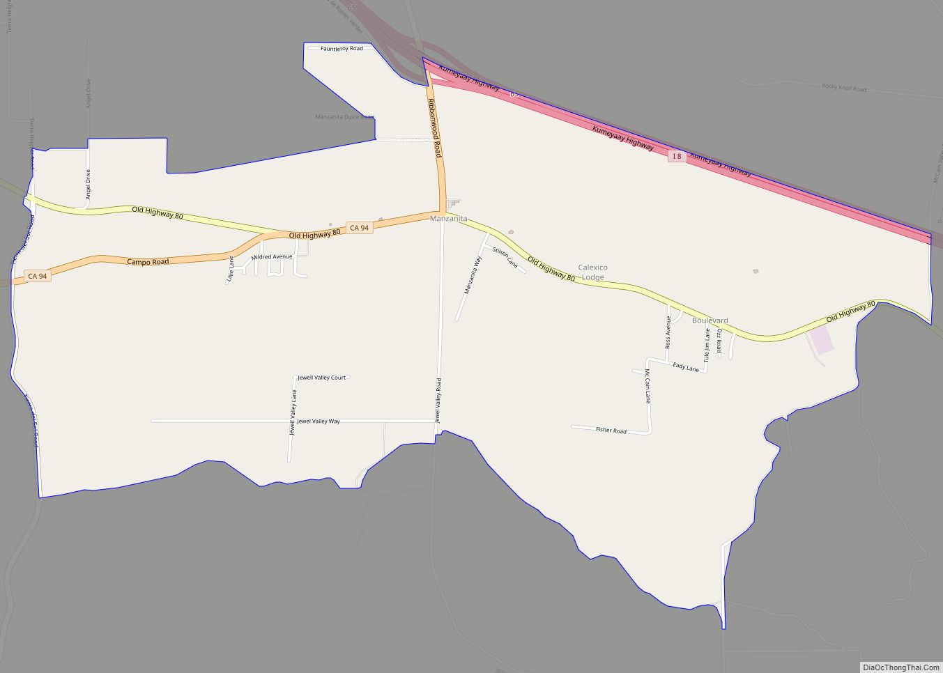 Map of Boulevard CDP
