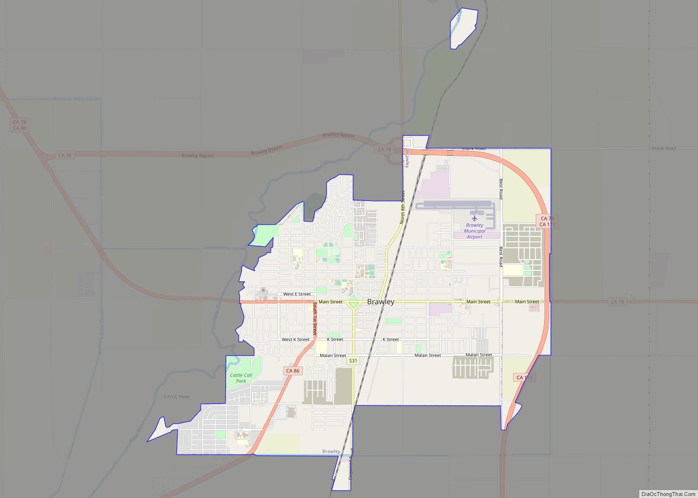 Map of Brawley city