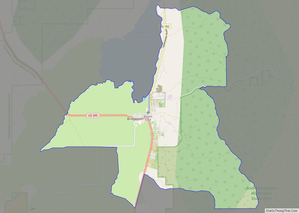 Map of Bridgeport CDP, California