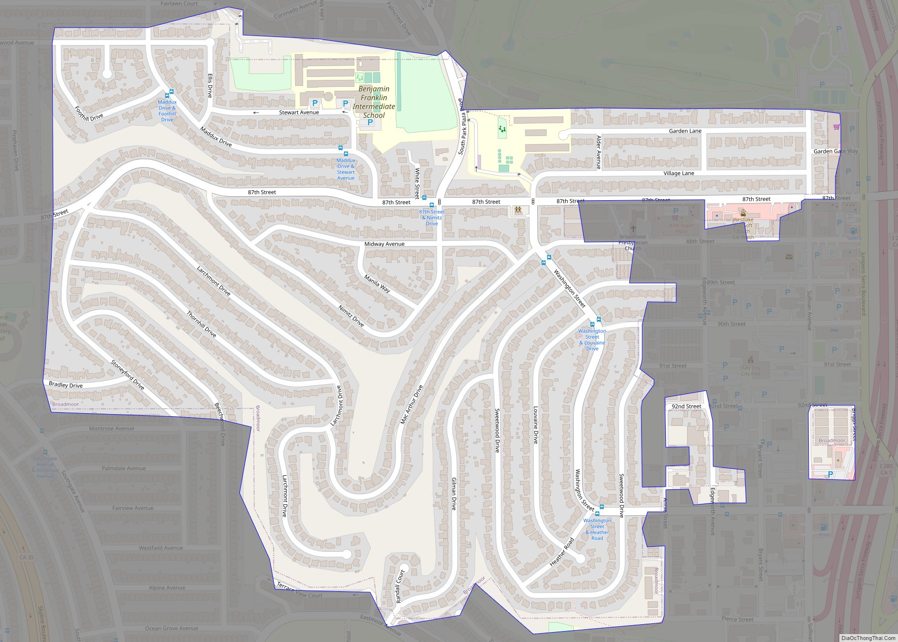 Map of Broadmoor CDP