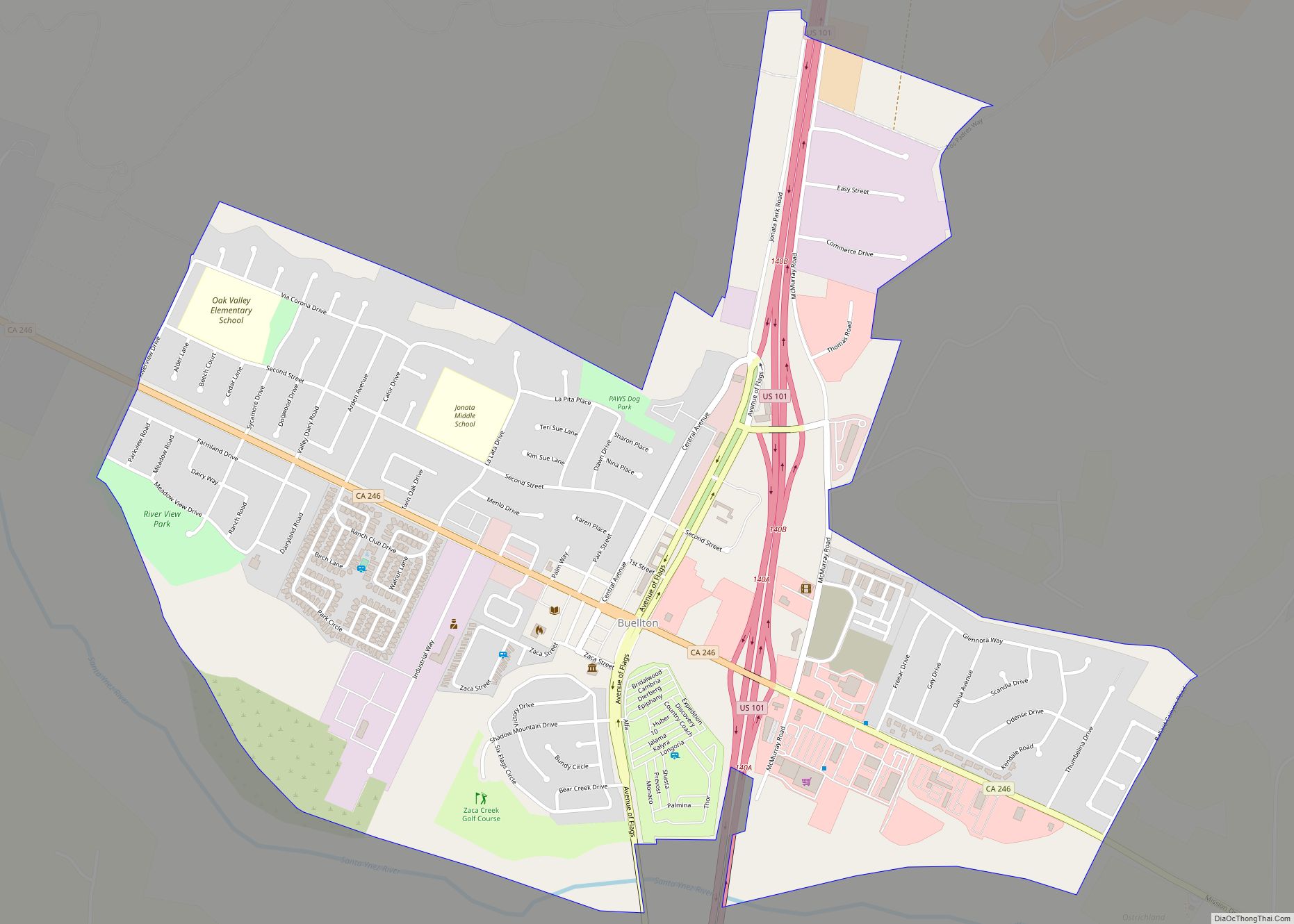 Map of Buellton city