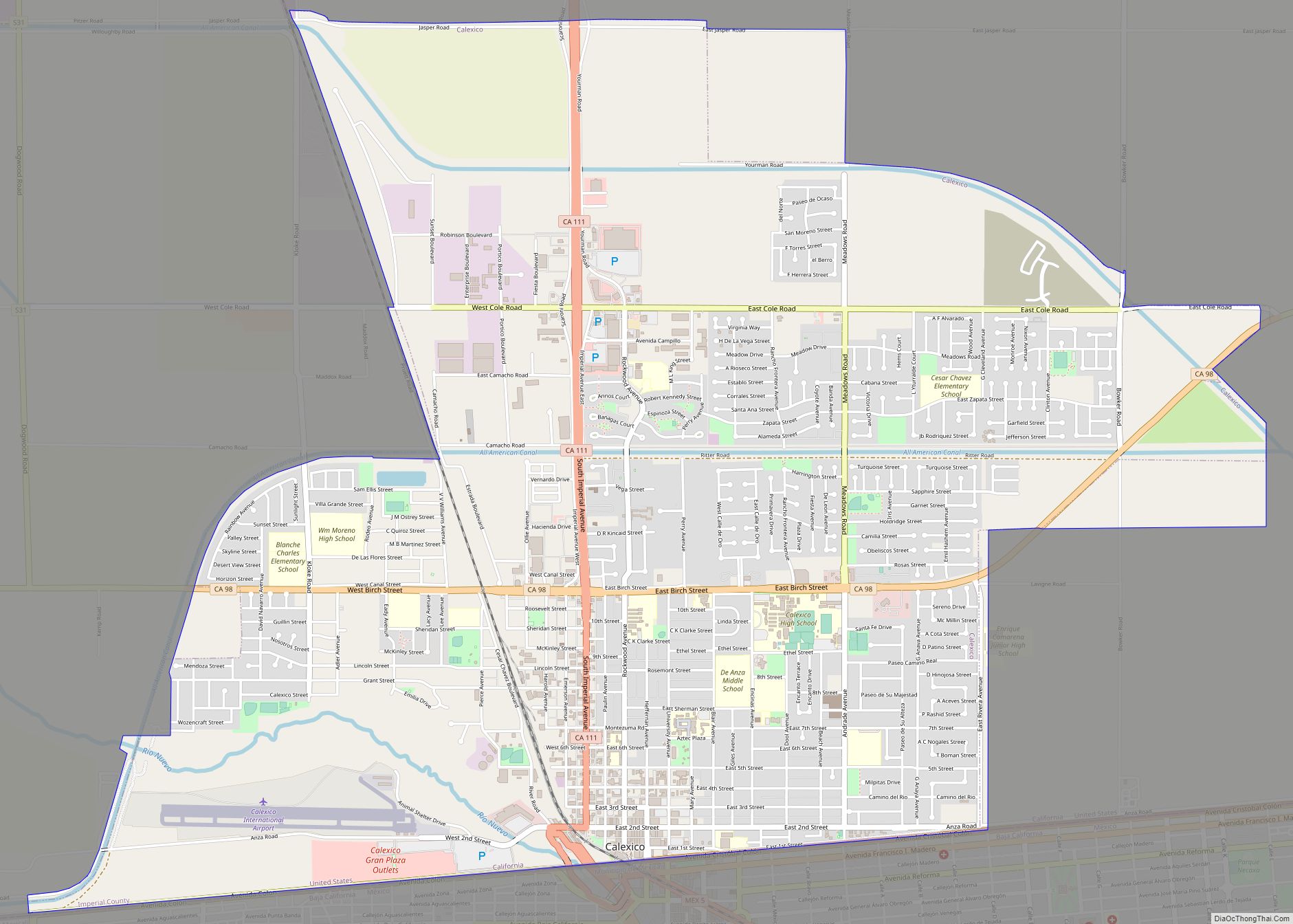 Map of Calexico city