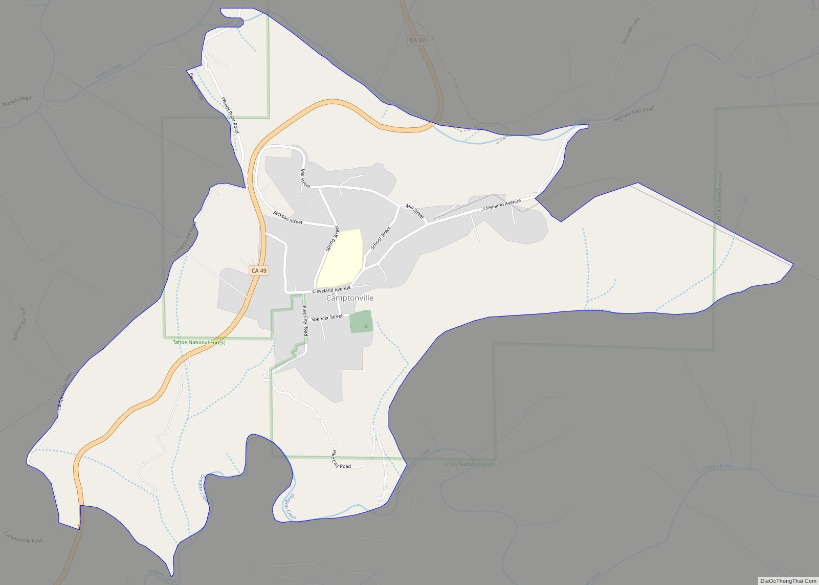 Map of Camptonville CDP