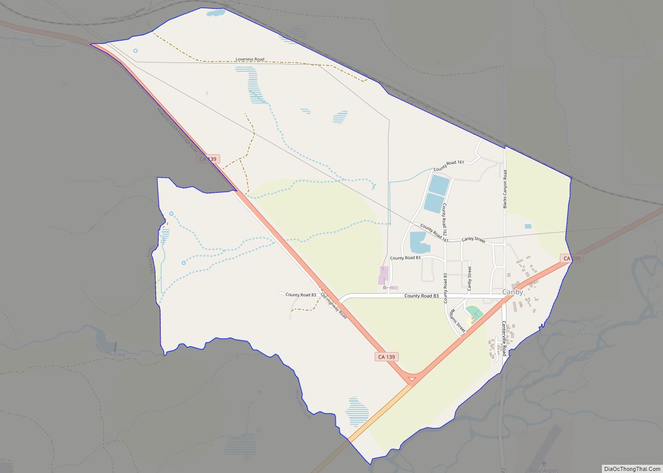 Map of Canby CDP