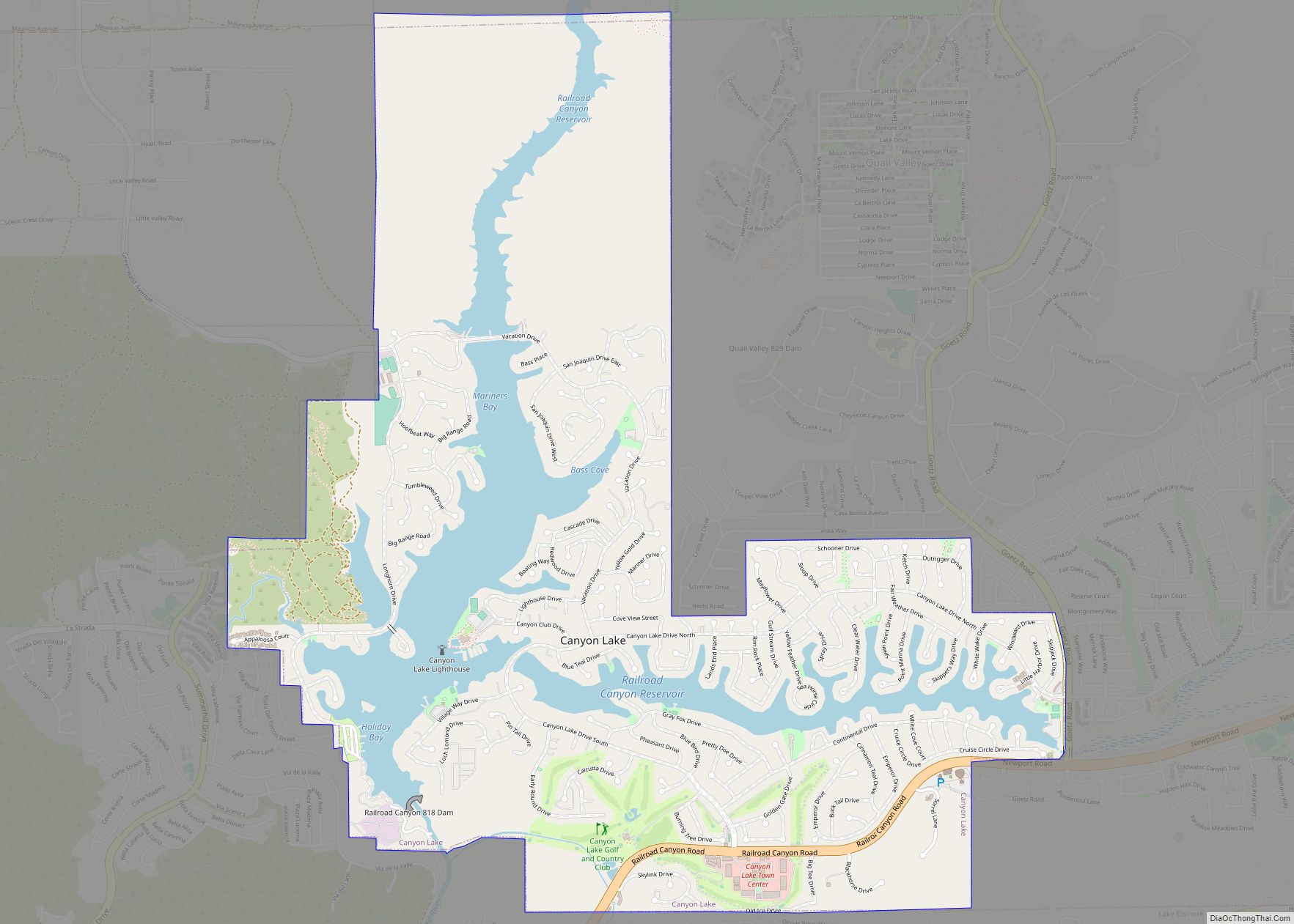 Map of Canyon Lake city