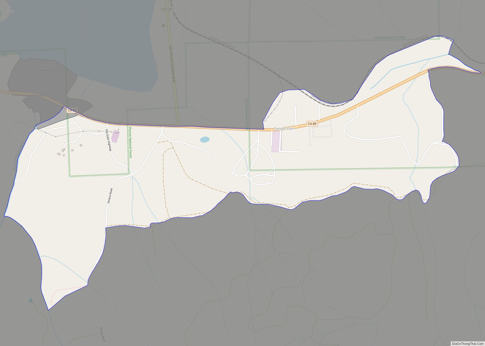Map of Canyondam CDP