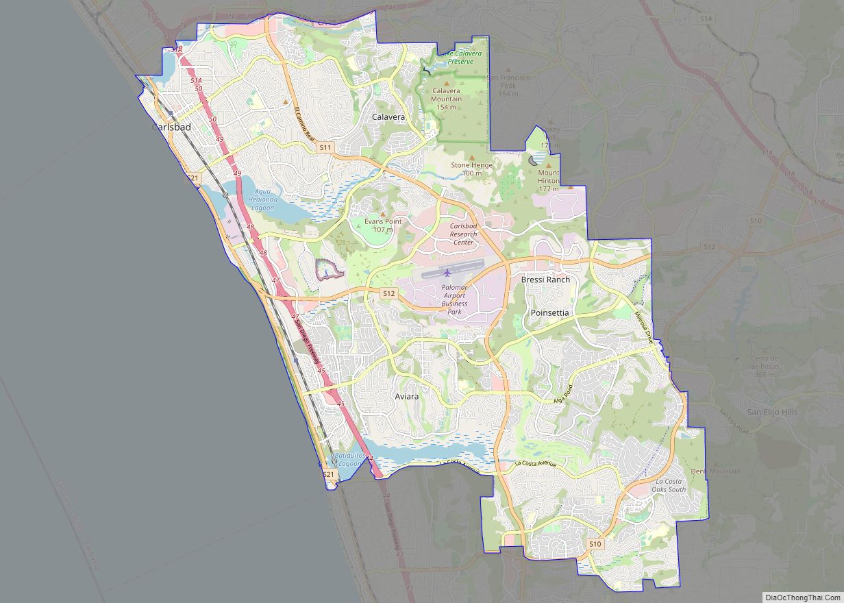 Map of Carlsbad city