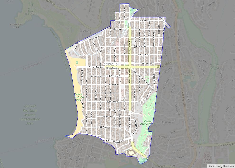Map of Carmel-by-the-Sea city