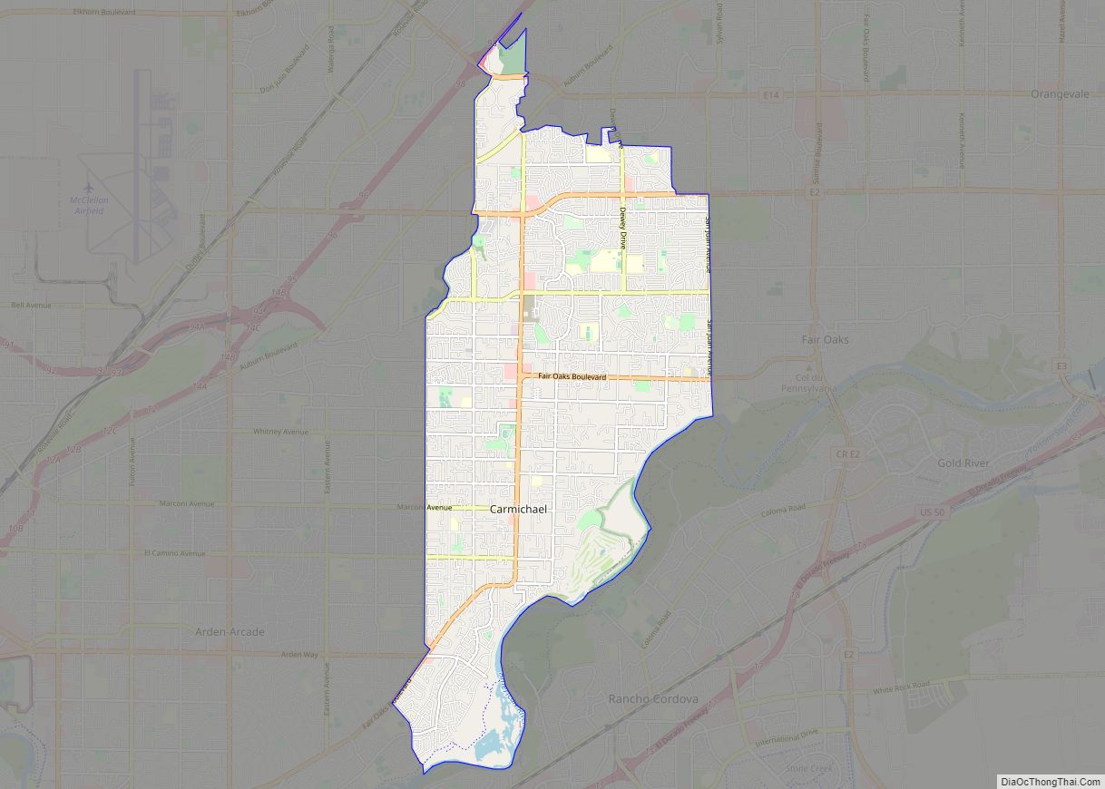 Map of Carmichael CDP