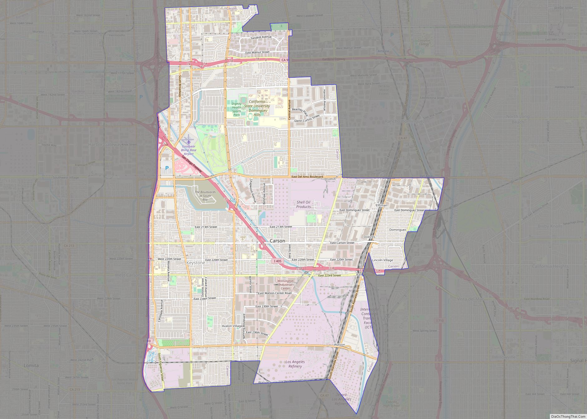 Map of Carson city