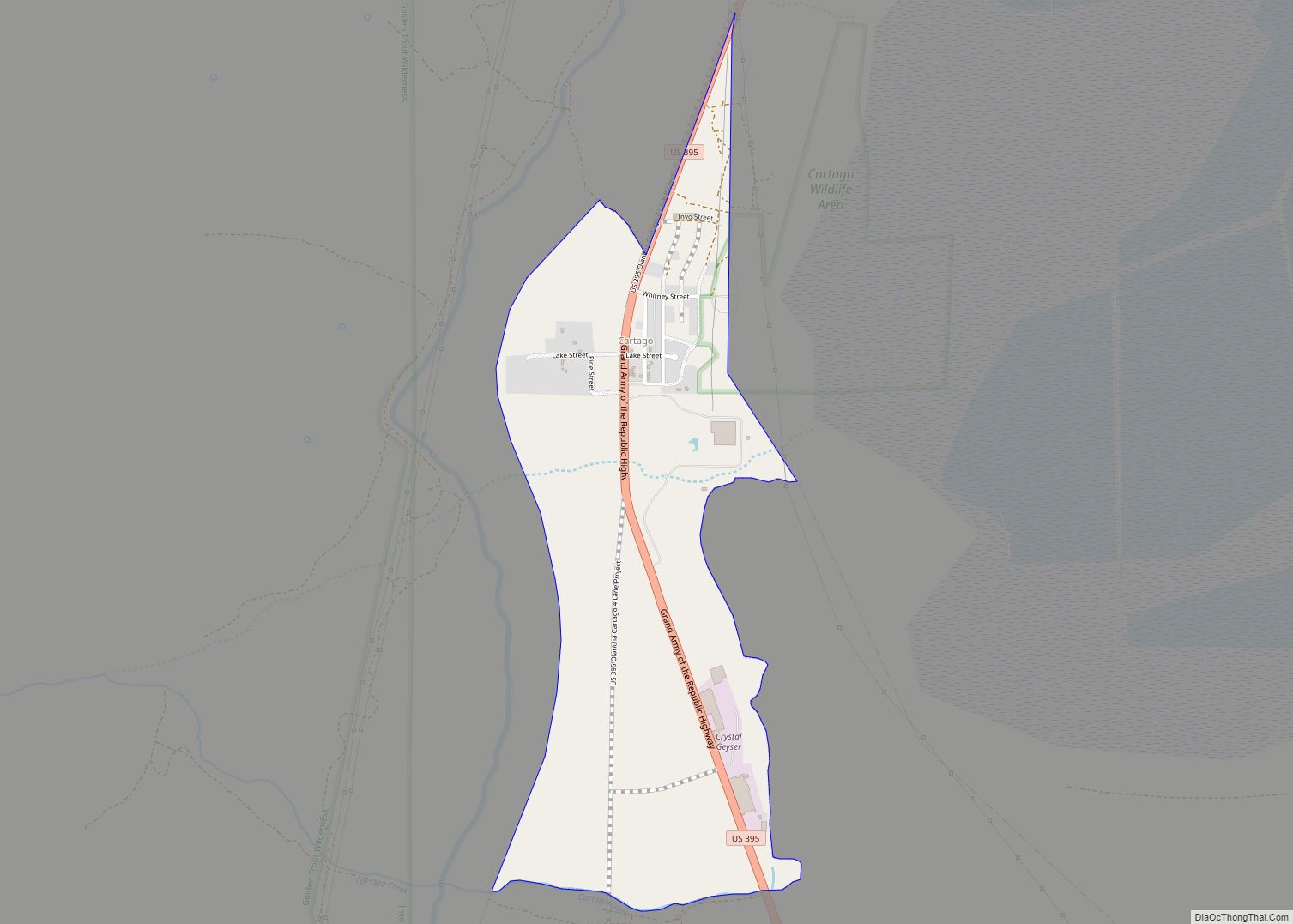 Map of Cartago CDP