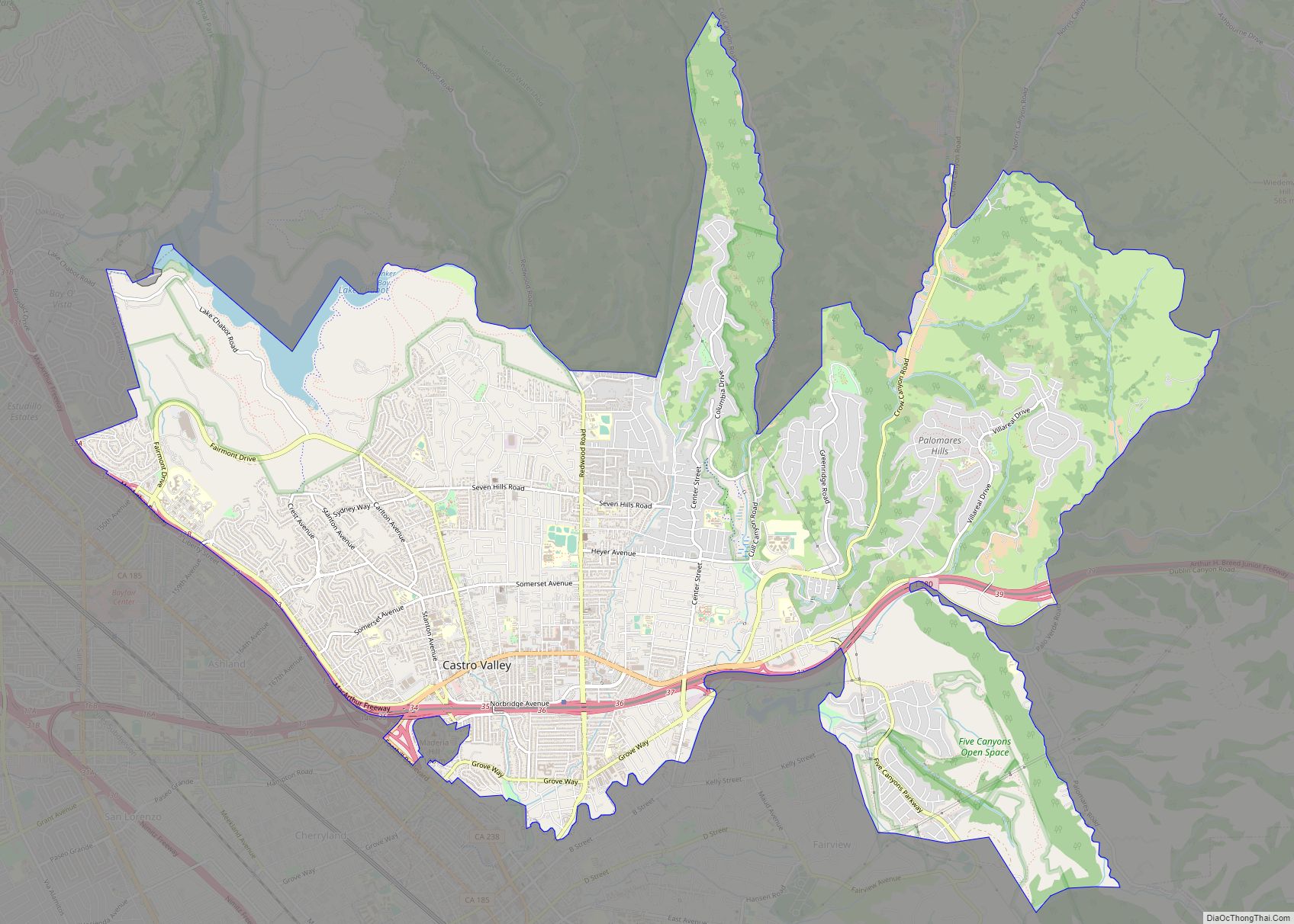Map of Castro Valley CDP
