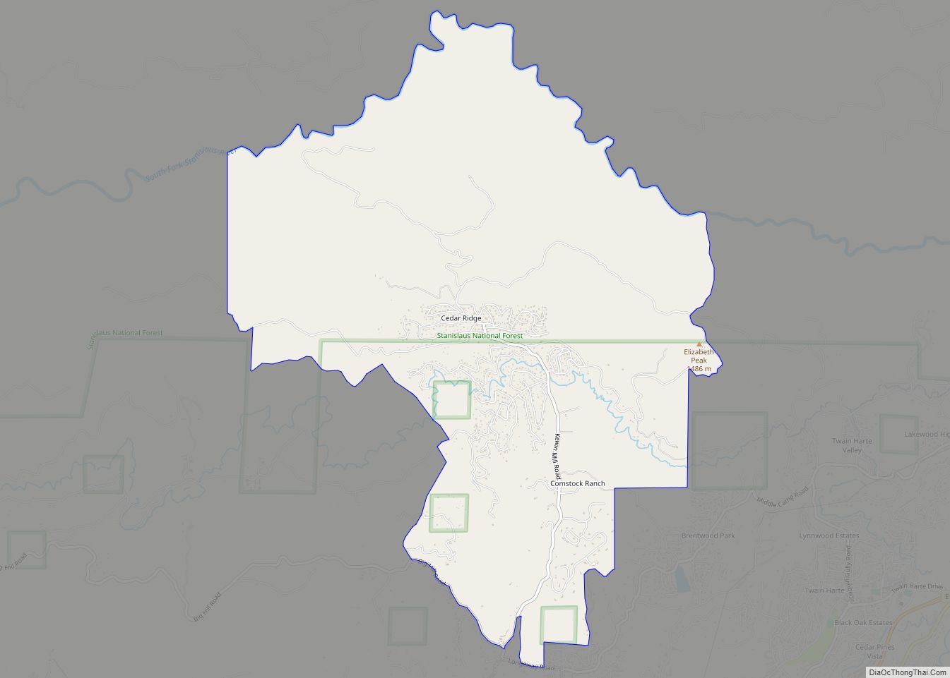 Map of Cedar Ridge CDP