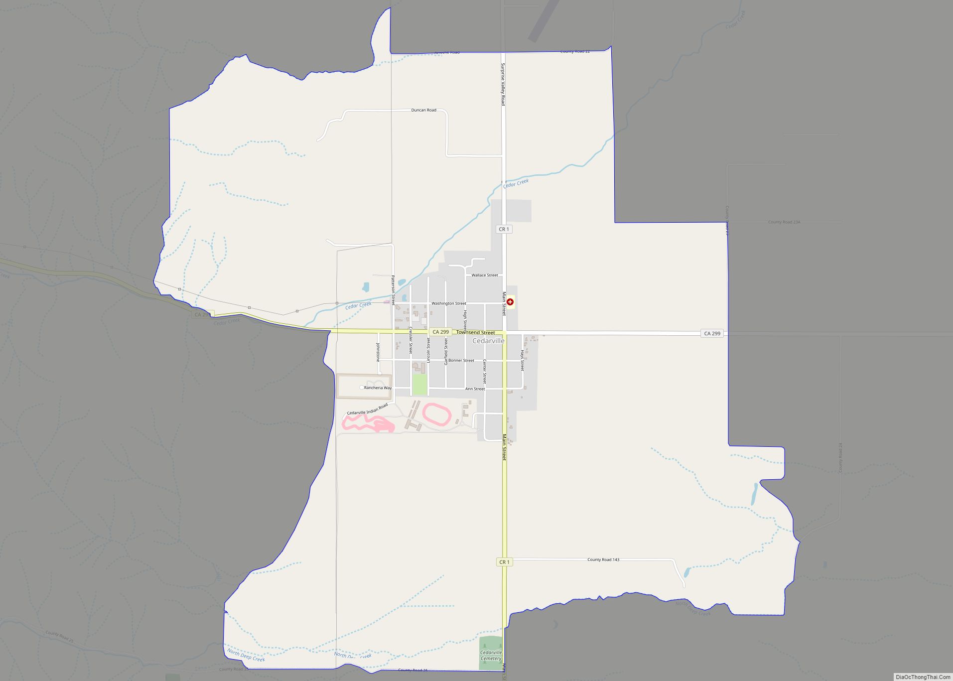 Map of Cedarville CDP, California