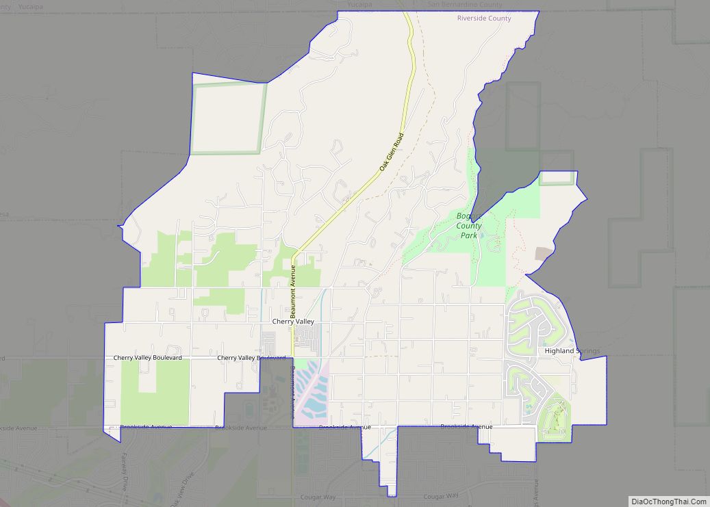 Map of Cherry Valley CDP, California