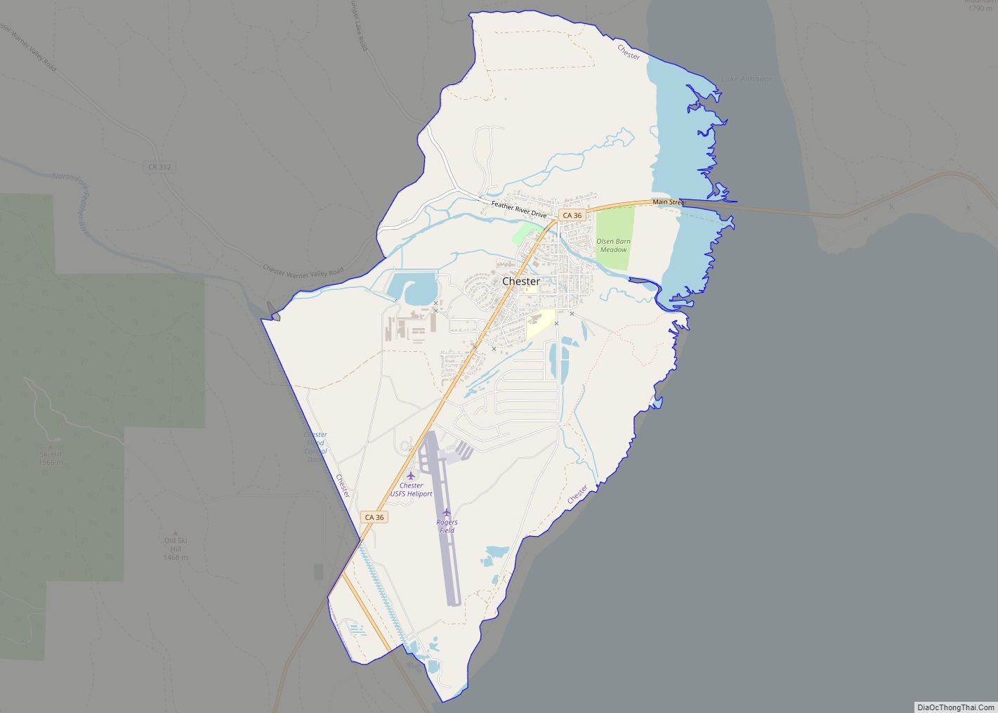 Map of Chester CDP, California