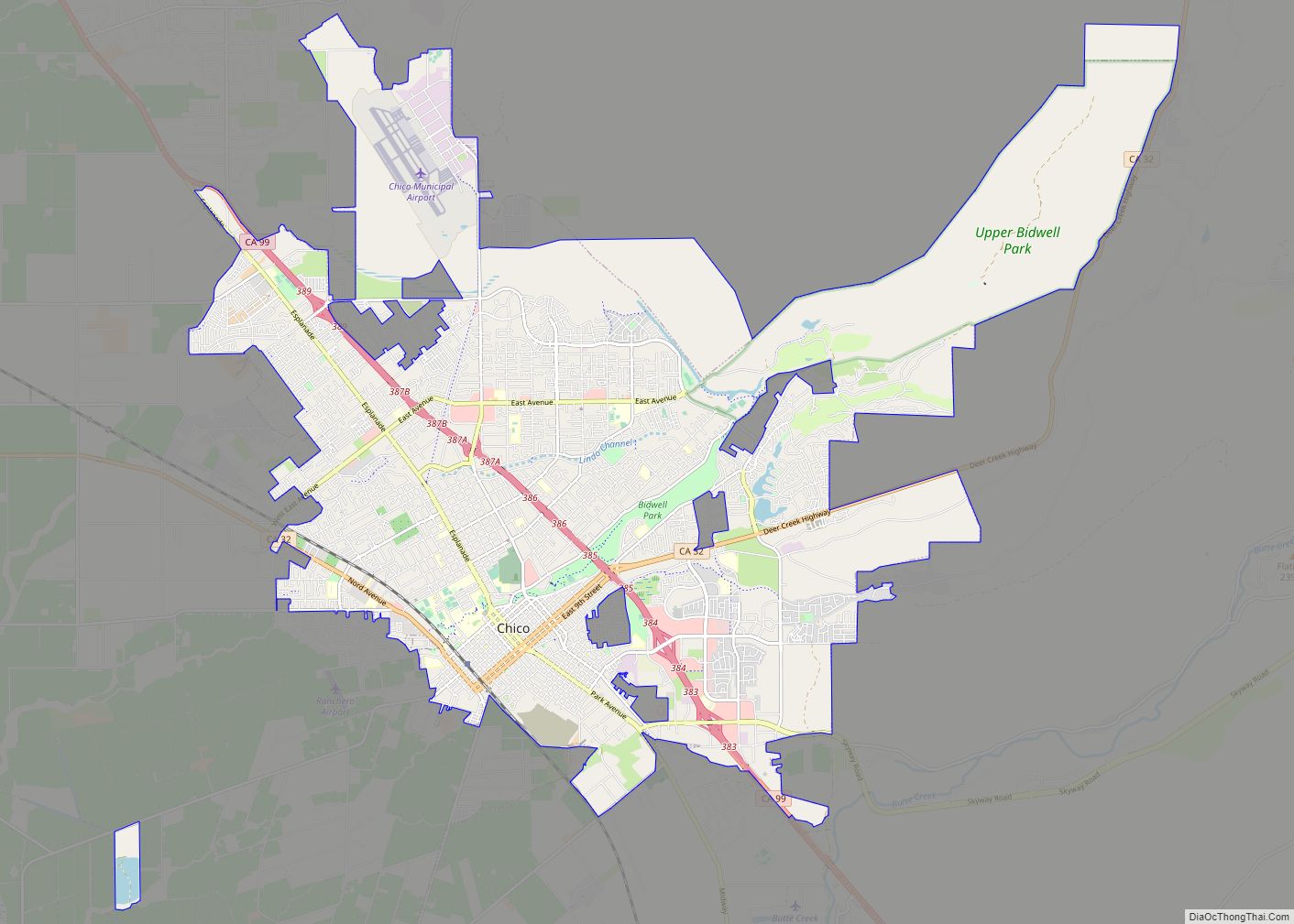Map of Chico city