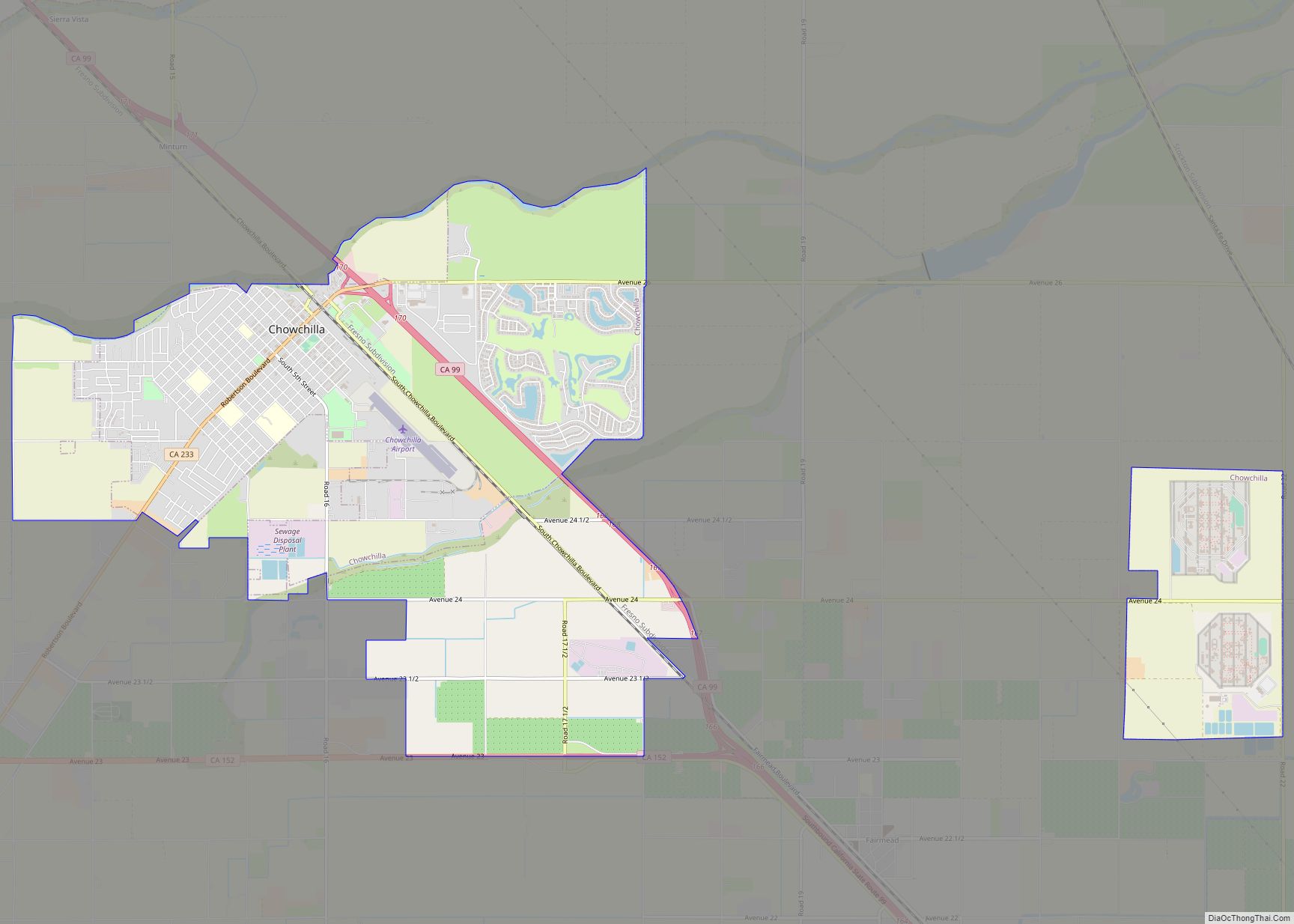 Map of Chowchilla city