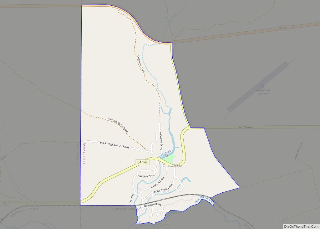 Map of Clear Creek CDP
