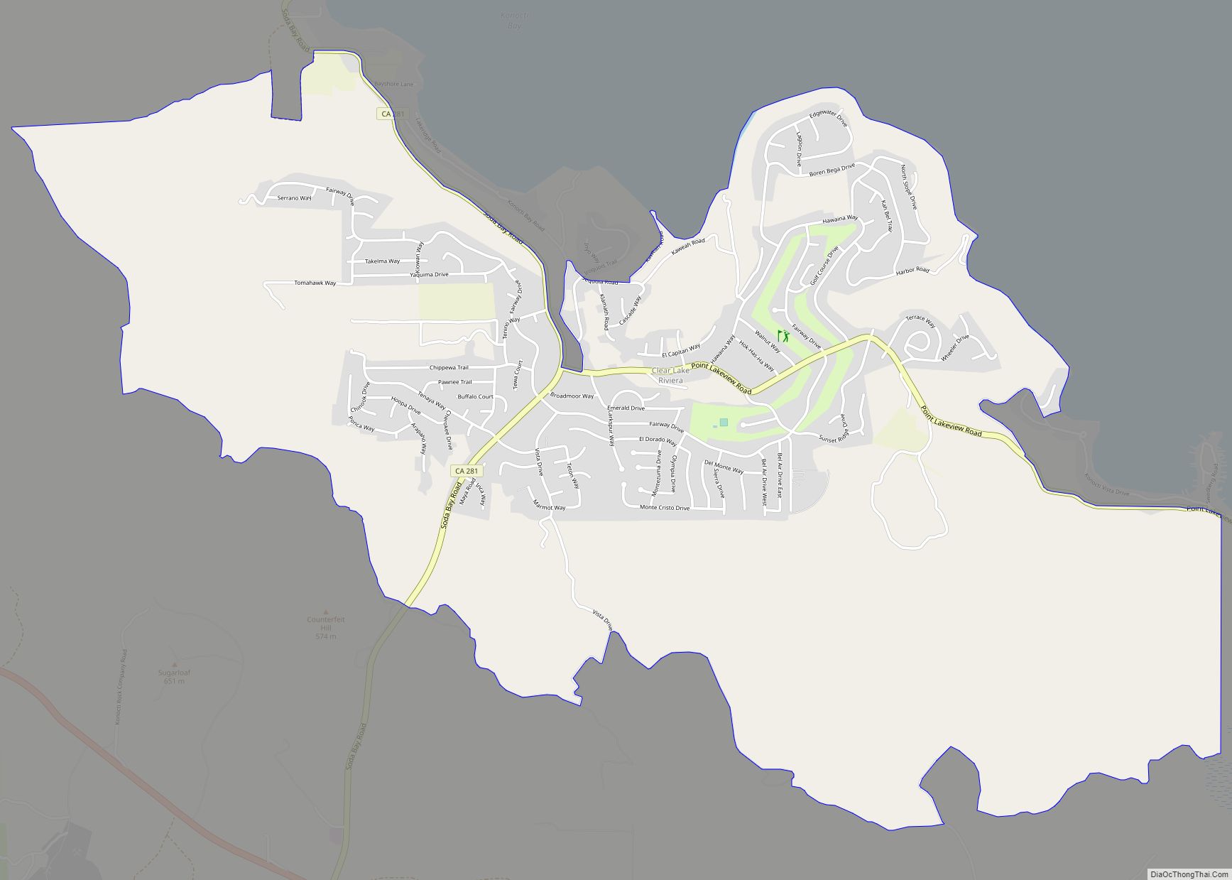 Map of Clearlake Riviera CDP