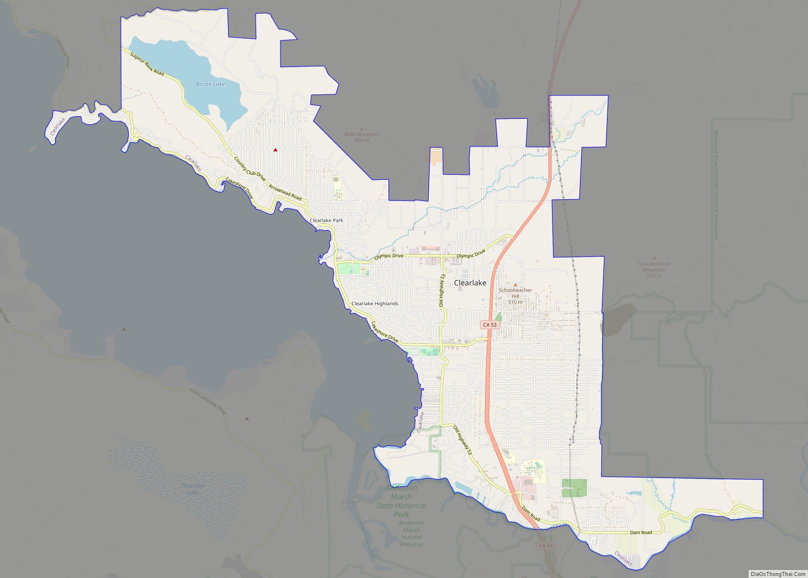 Map of Clearlake city