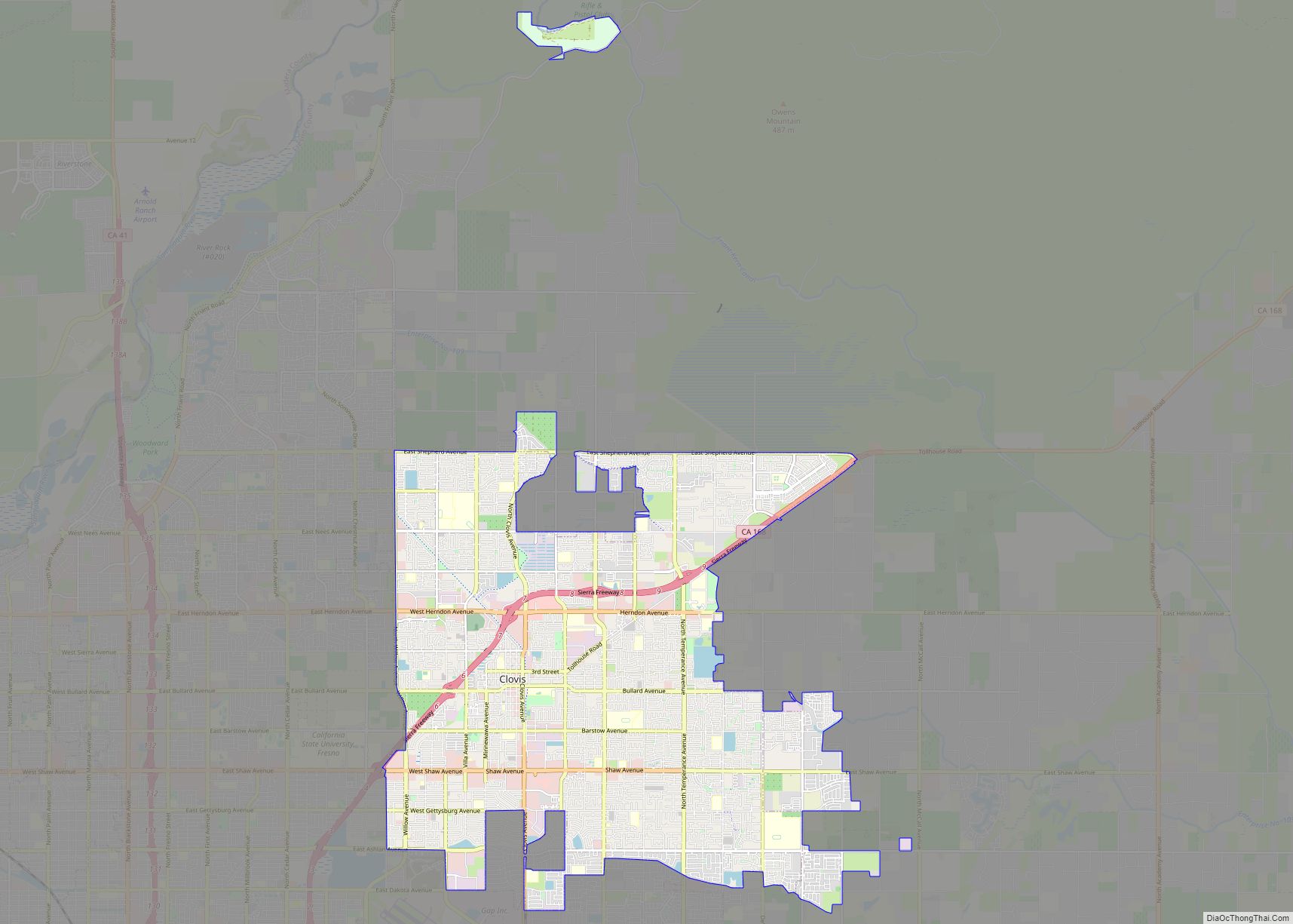Map of Clovis city
