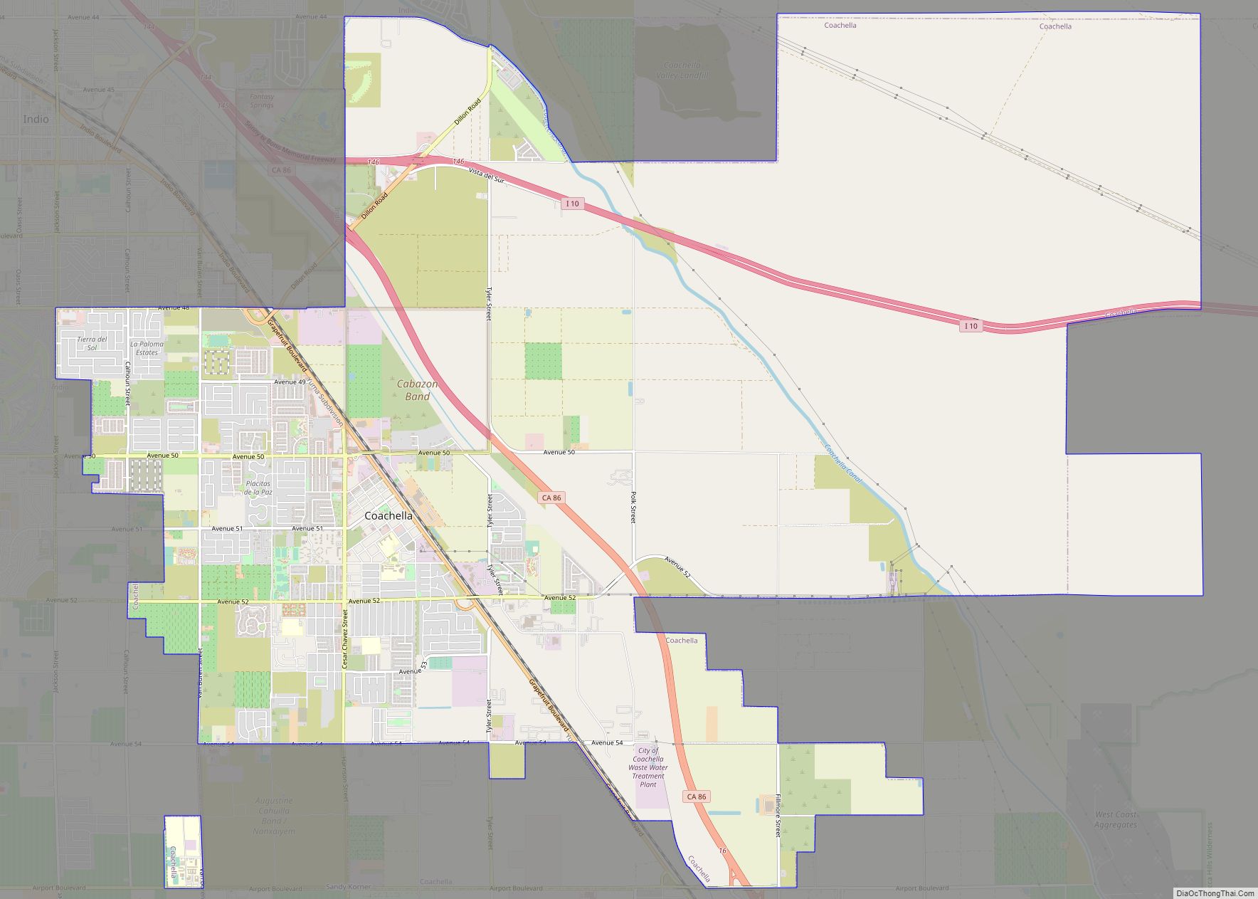 Map of Coachella city