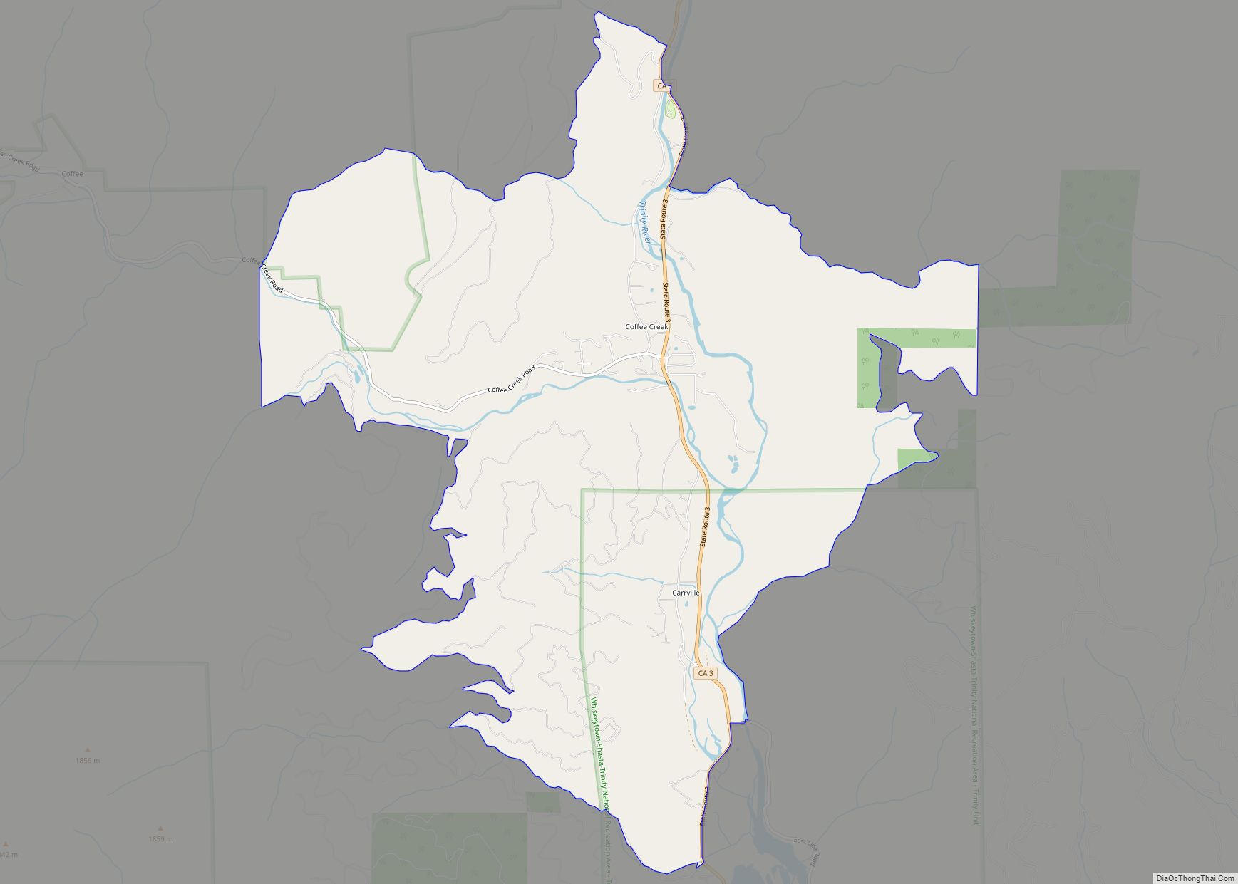 Map of Coffee Creek CDP