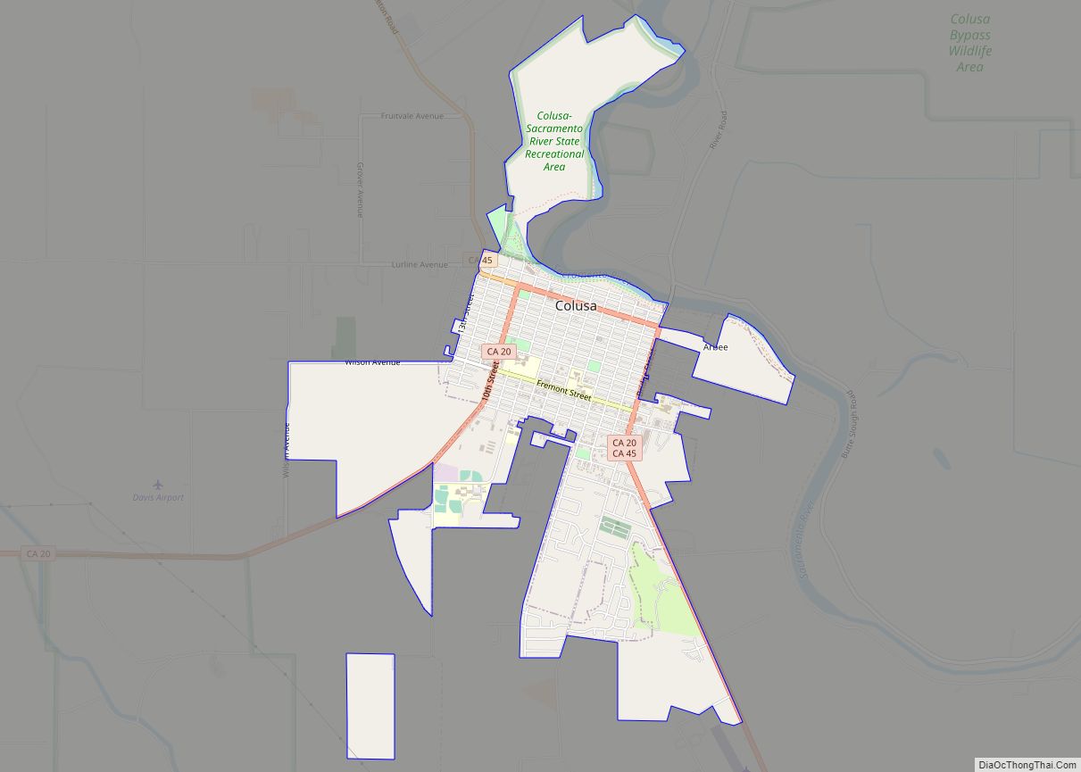 Map of Colusa city