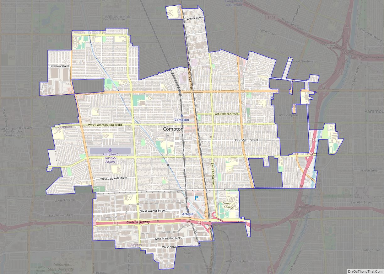 Map of Compton city