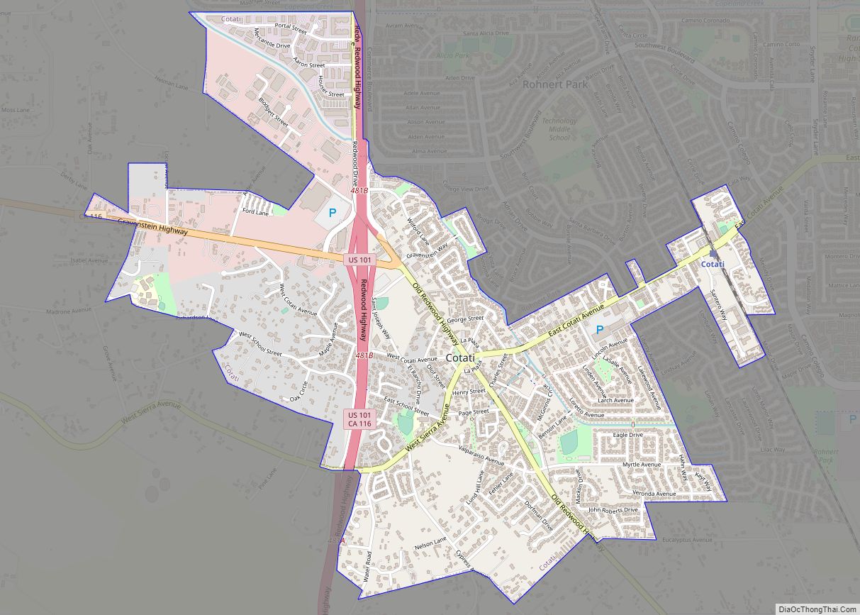 Map of Cotati city