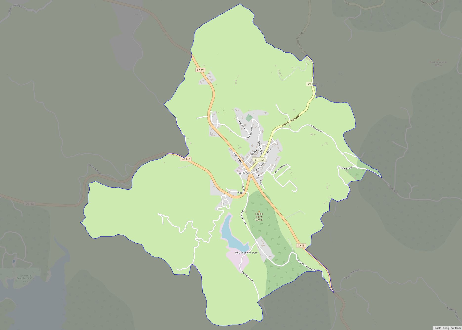 Map of Coulterville CDP