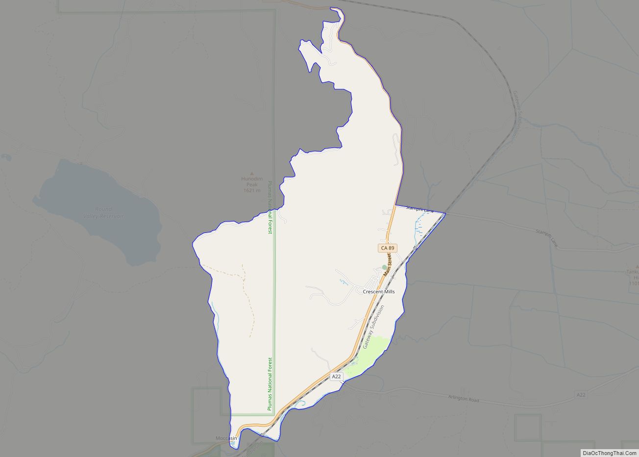 Map of Crescent Mills CDP