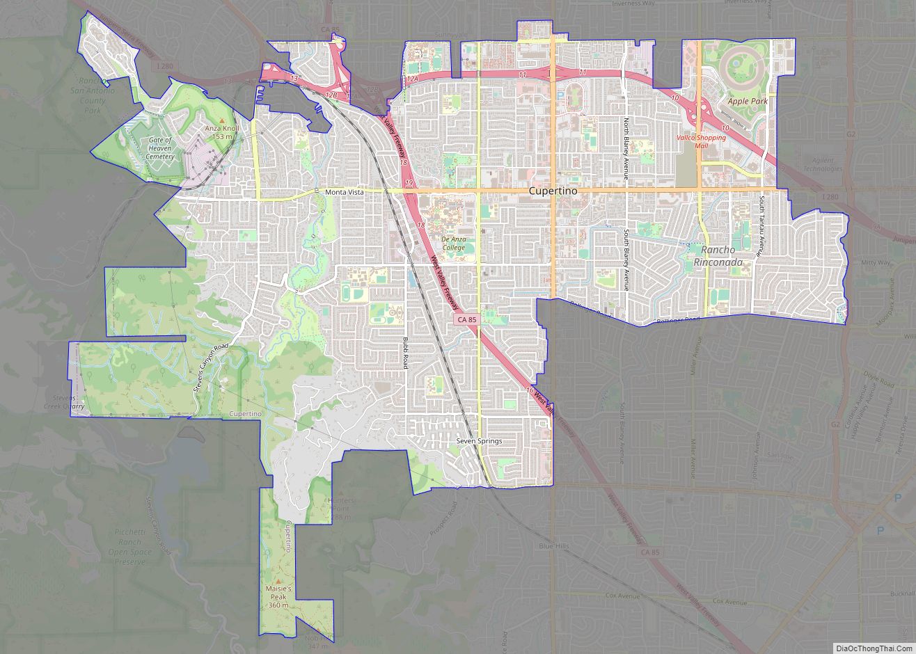 Map of Cupertino city