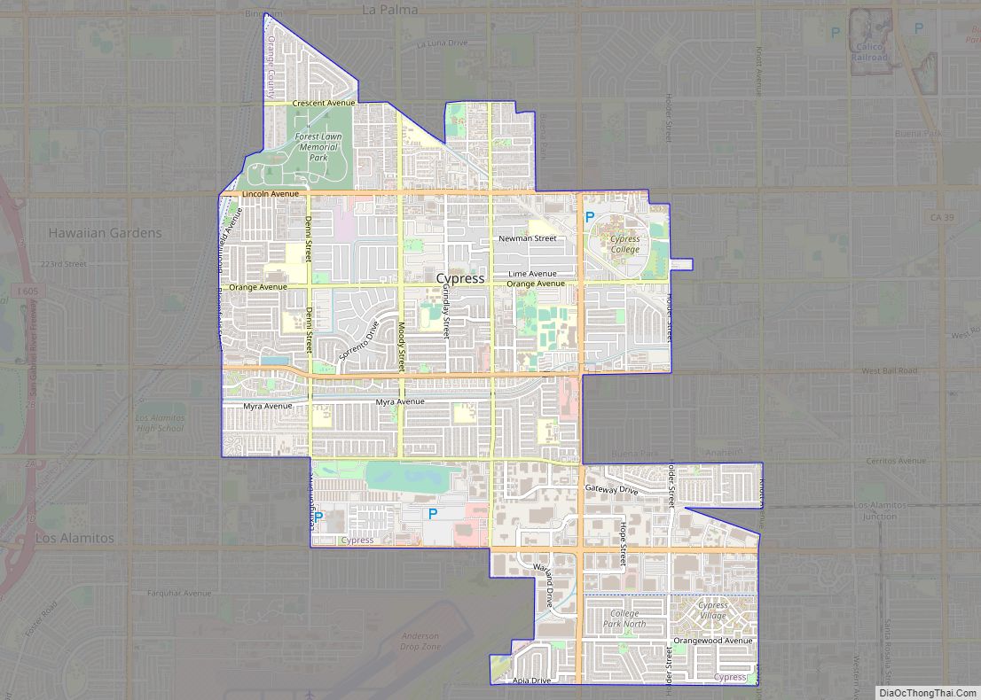 Map of Cypress city