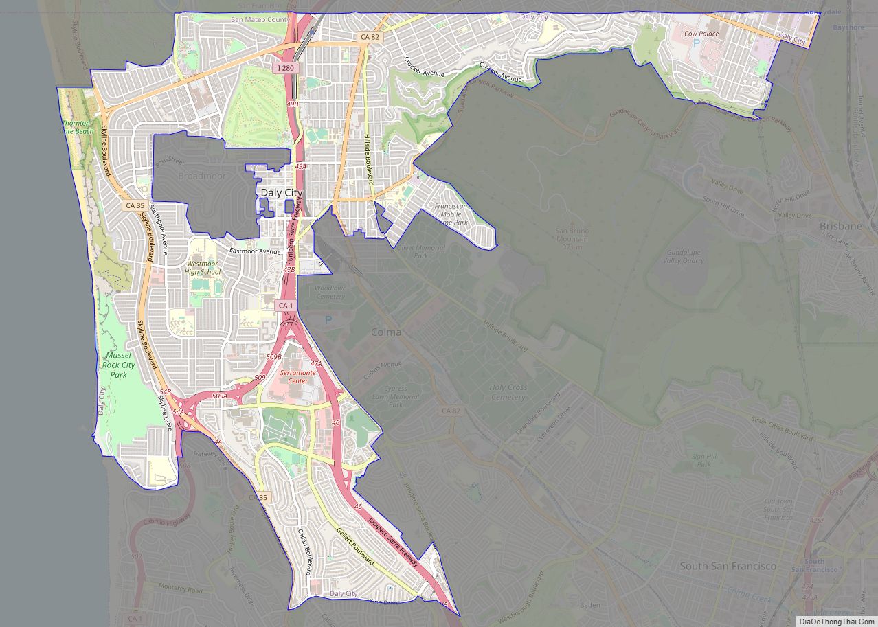 Map of Daly City city