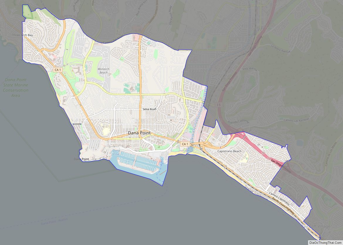 Map of Dana Point city